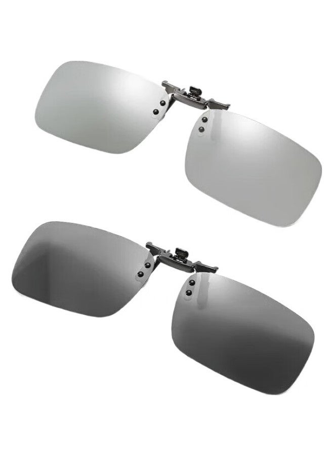 Boshide Polarized Photochromic Clip-On Sunglasses For Day And Night, Unisex Gray Photochromic Lenses - Image 3