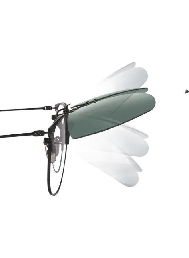 Boshide Polarized Photochromic Clip-On Sunglasses For Day And Night, Unisex Gray Photochromic Lenses - Image 1