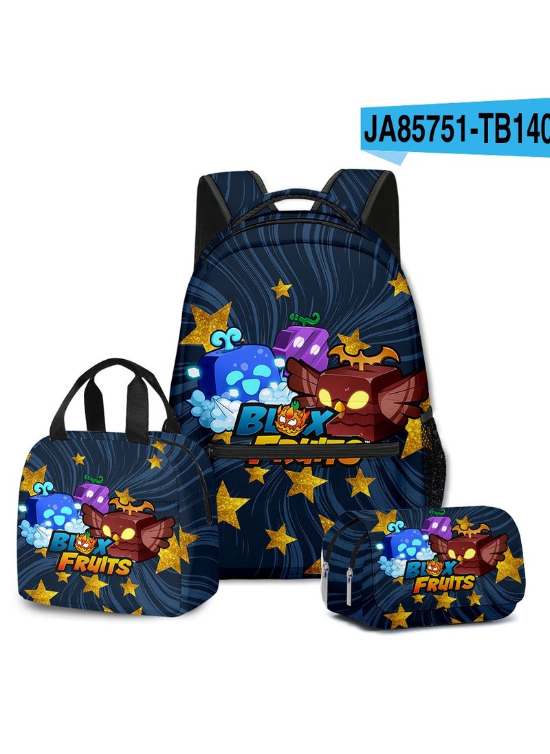 Blox - Cartoon Backpack Three-piece Student School Bag - Image 1