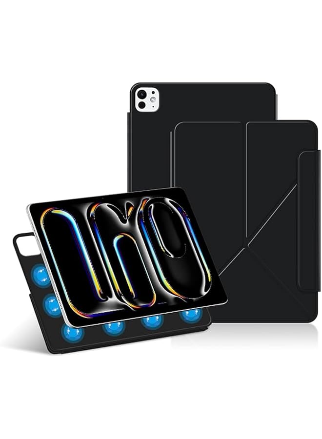 erorex Magnetic Case Compatible With Ipad Pro 13 Inch 2024 M4 7Th Gen Magnetic Smart Tablet Case Multi View Bracket Black - Image 1