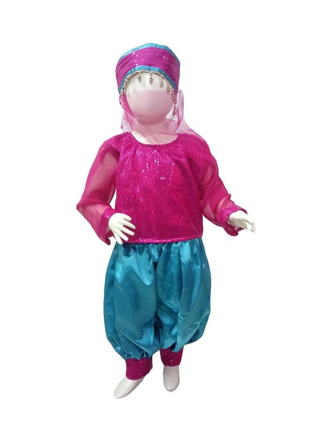 بوك ماي كوستيوم زي رقص شرقي غربي وردي وأزرق لفتاة عربية من Bookmycostume للفتيات من عمر 4 إلى 5 سنوات - بوليستر  - Image 1