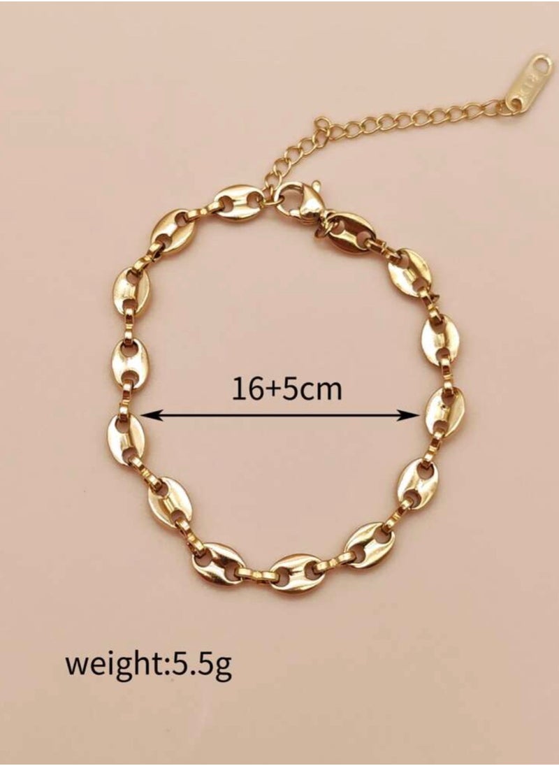 Blueline - 18k Gold Plated Stainless Steel Bracelet For Women - Image 1