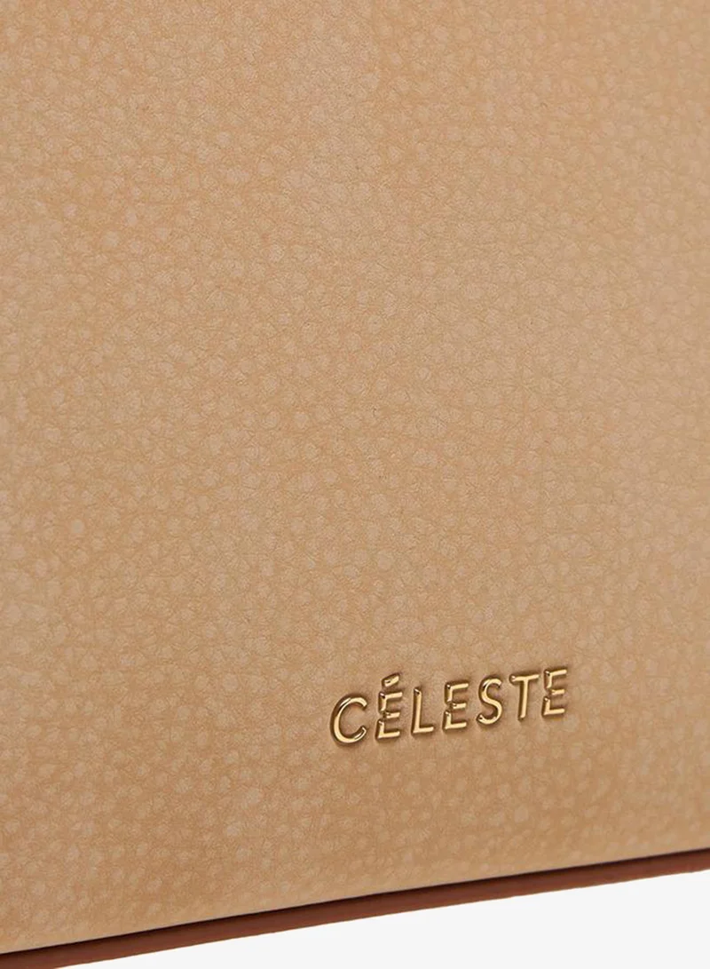 Celeste BEIGE Textured Tote Bag With Detachable Shoulder Strap for Women | Best Price UAE