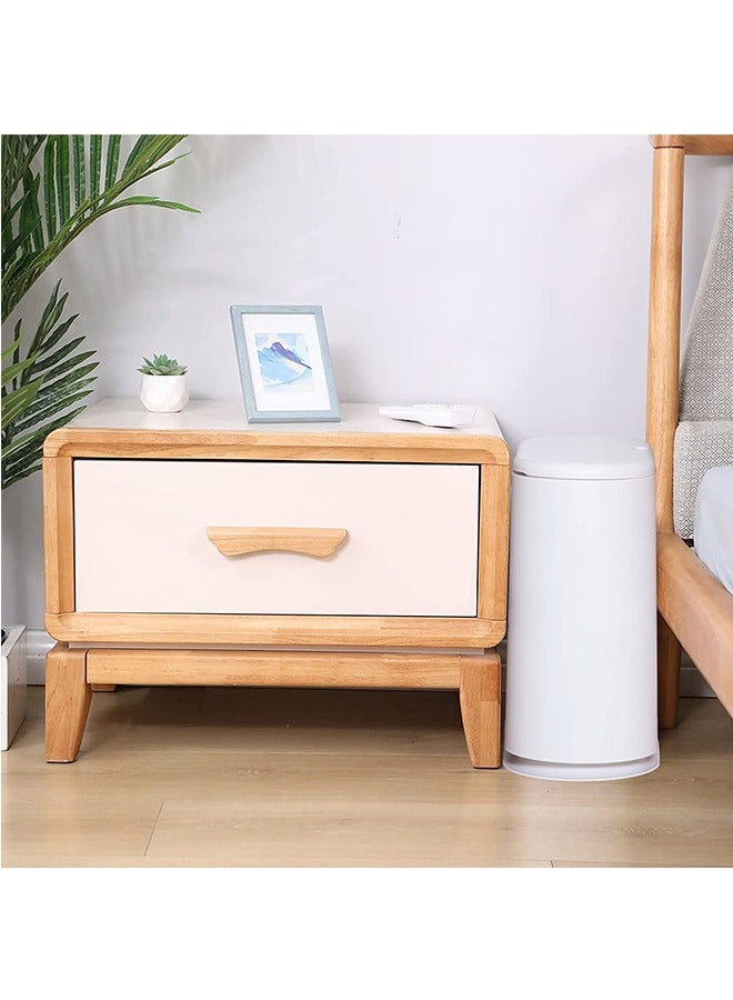LENND LENND 10 Liter Rectangular Plastic Trash Can Wastebasket with Press Type Lid, Garbage Container Bin for Bathroom,Powder Room,Bedroom,Kitchen,Craft Room,Office (White)  - Image 2