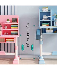 Golden Home Kids Desk and Chair Set,Height Adjustable Children Study Desk Chair Set,School Student Writing Desk Table with Drawer Bookstand,Ergonomic Student Learning Table Desk Chair for Girl Boy (Blue)  - Image 3