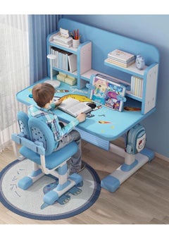 Golden Home Kids Desk and Chair Set,Height Adjustable Children Study Desk Chair Set,School Student Writing Desk Table with Drawer Bookstand,Ergonomic Student Learning Table Desk Chair for Girl Boy (Blue)  - Image 5