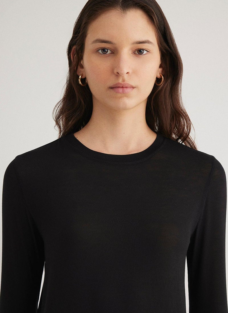 MAVI Long Sleeve Black T-Shirt - Image 5