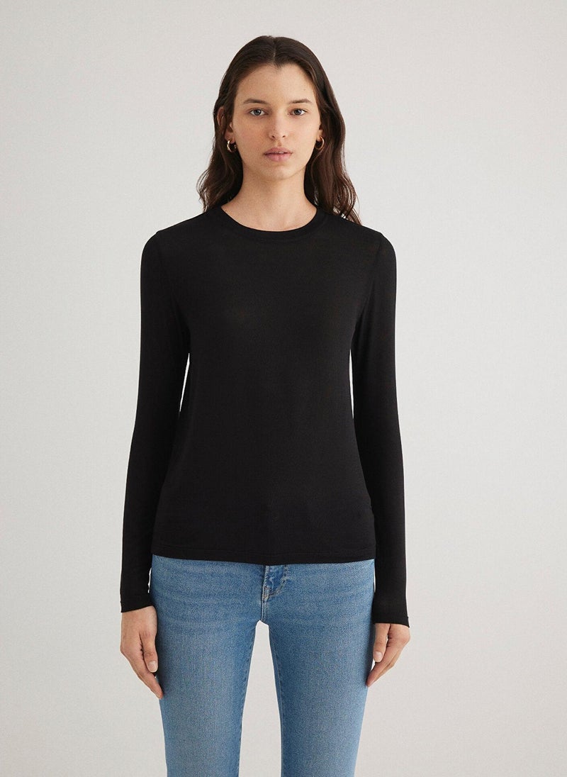 MAVI Long Sleeve Black T-Shirt - Image 3