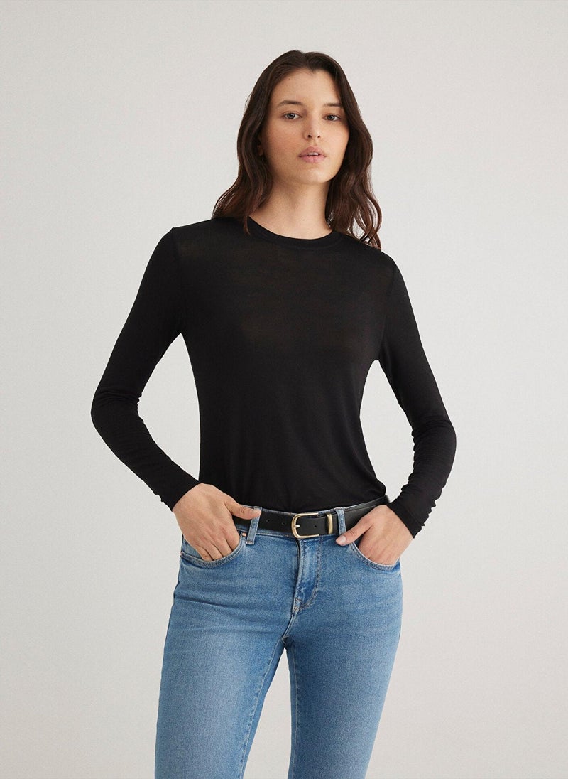 MAVI Long Sleeve Black T-Shirt - Image 2