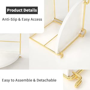 Kitwe 2Tier Corner Bathroom Countertop OrganizerKitchen Spice Rack Makeup Storage Shelf Vanity Bedroom Storage Tray Gold - Image 3
