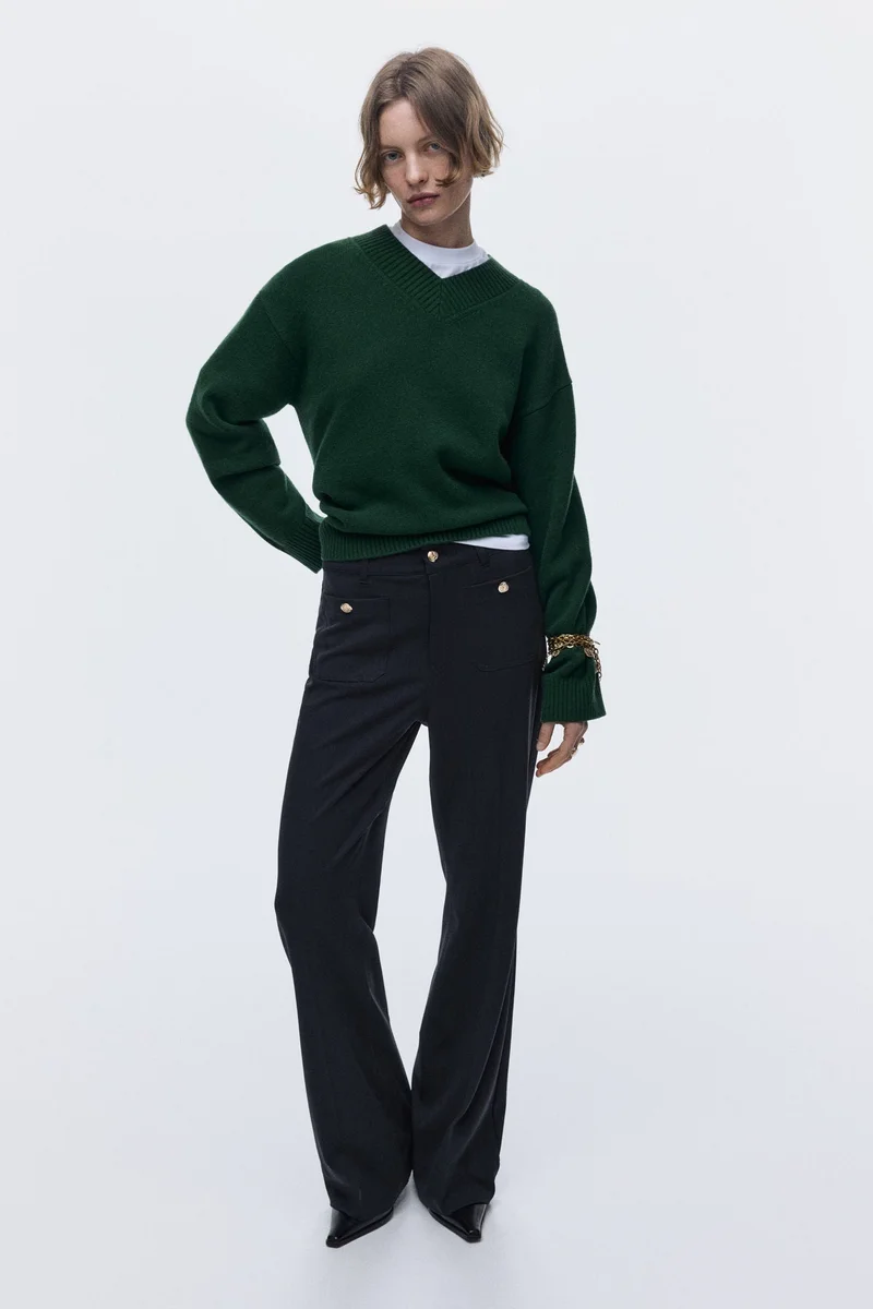 اتش اند ام بنطلون واسع من التويل