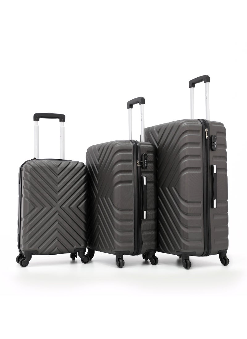 DILIXI Hardside Luggage Trolley Bag 3 Pieces Set,Grey (S-20",M-24",L-28")  - Image 1