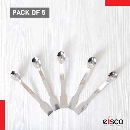 EISCO (Pack of 5) Stainless Steel Lab Spatula – 15cm, Dual-End Spoon & Flat Blade, Multipurpose Tool for Science Labs, Kitchen, Powder Mixing, Art, Resin, Crafting & Epoxy Work - Image 2
