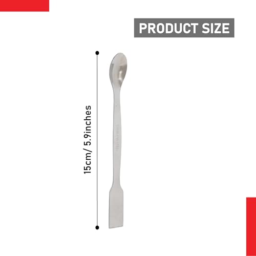 EISCO (Pack of 5) Stainless Steel Lab Spatula – 15cm, Dual-End Spoon & Flat Blade, Multipurpose Tool for Science Labs, Kitchen, Powder Mixing, Art, Resin, Crafting & Epoxy Work - Image 3