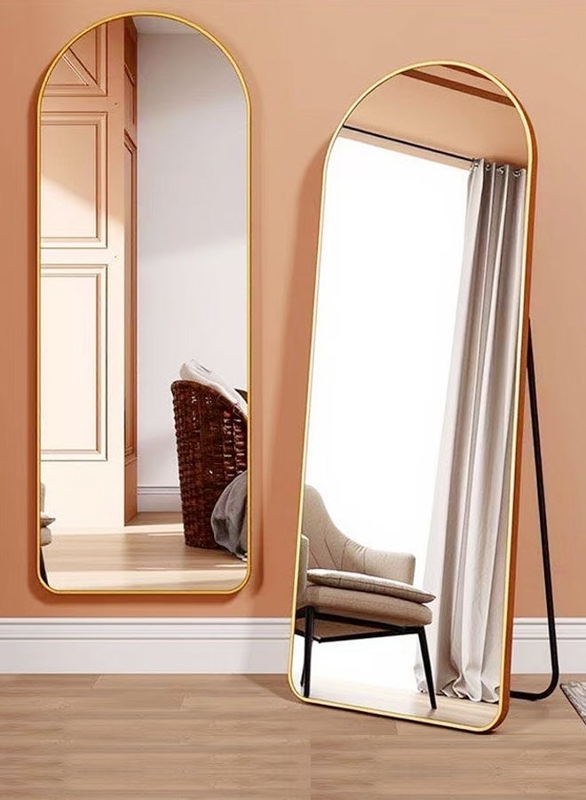 فاشون هوم مرآة أرضية فاخرة على شكل قوس قمري، مثبتة على الحائط أو قائمة بذاتها، بإطار معدني لغرفة الأطفال أو ديكور المنزل، 50×160 سم - Image 4