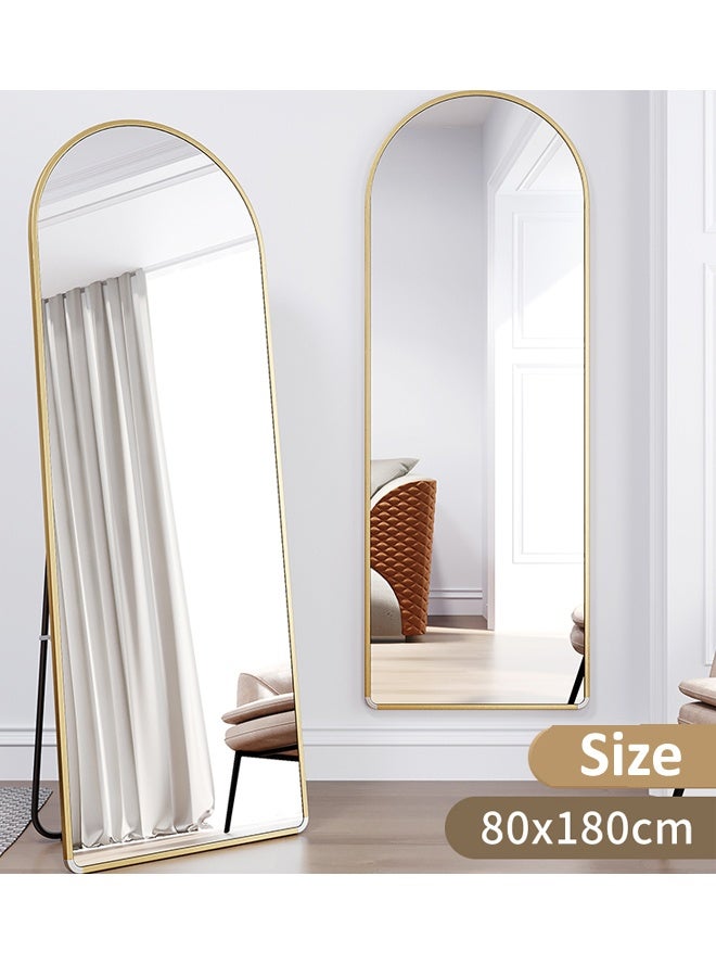 فاشون هوم مرآة أرضية فاخرة على شكل قوس قمري، مثبتة على الحائط أو قائمة بذاتها، بإطار معدني لغرفة الأطفال أو ديكور المنزل، 50×160 سم - Image 2