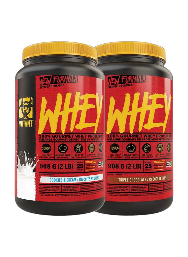 Mutant Exclusive Bunde Offer - Whey 100% Gourmet Whey Protein Mix Cookies & Cream 908 G 2Lb and Whey 100% Gourmet Whey Protein Mix Triple Chocolate 908 G 2Lb - Image 1
