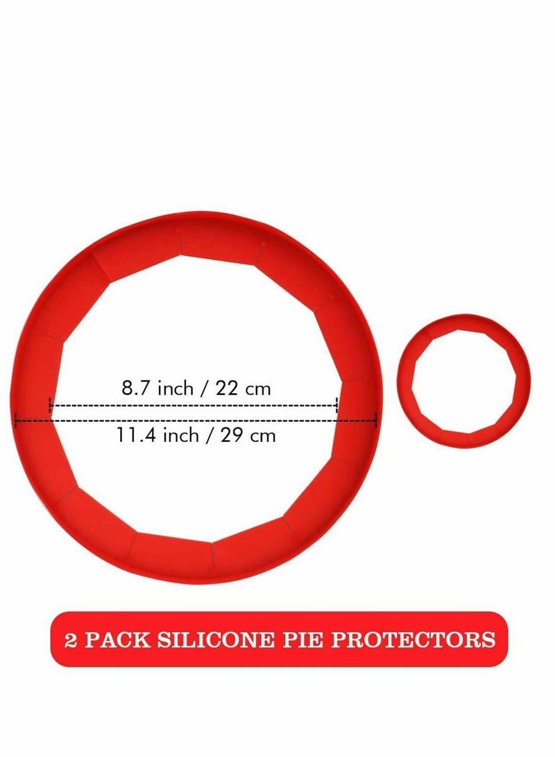 2 PCS Adjustable Pie Crust Shield Silicone Protectors Bake Protector Cover Kitchen Tool for Baking Pizza Fit 8-11.4 Inch Pies - Image 4