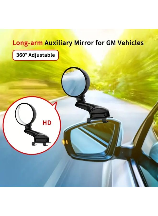 مرآة محدبة واسعة الزاوية بقطر 3 بوصات للسيارة، تعمل على زيادة مجال الرؤية وتدوير 360 درجة للجانب الأيسر، مناسبة للمقطورات وسيارات الدفع الرباعي والشاحنات، تركيب سهل دون الحاجة لتعديلات (تركيب فوري)، مرآة مساعدة لتحسين الرؤية الخلفية والركن العكسي، باللون الأسود. - Image 1