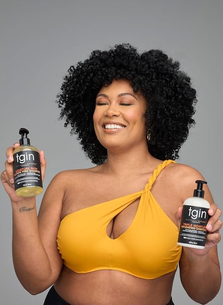 Tgin Tejin Shampoo 384 ml and Conditioner 384 ml Double Moisturizing for Natural Hair - Dry Hair - Curly Hair - Image 4