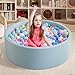 Zedachica Ball Pit for Toddlers 3543x1181 Baby Ball Pits Soft Memory Foam Ball Pit Round Kids Ball Pit Indoor Game Kids Play Ball Pool Ideal Gift for Girls and Boys Lightblue NO Balls - Image 4