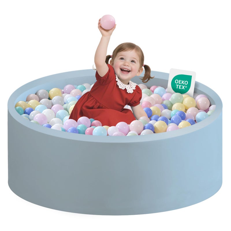 Zedachica Ball Pit for Toddlers 3543x1181 Baby Ball Pits Soft Memory Foam Ball Pit Round Kids Ball Pit Indoor Game Kids Play Ball Pool Ideal Gift for Girls and Boys Lightblue NO Balls - Image 2