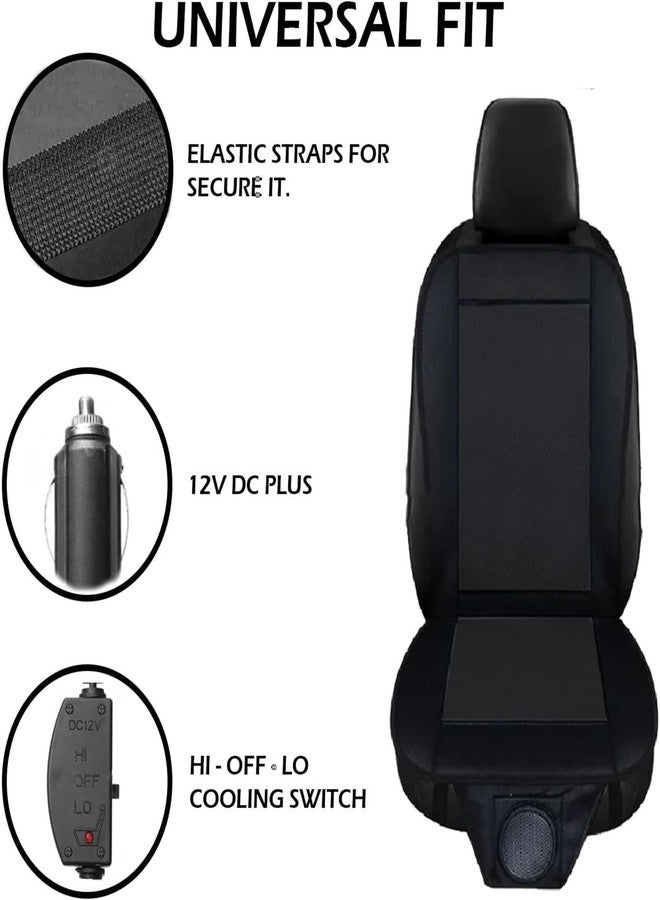 ZONETECH Zone Tech Cooling Car Seat Cushion - Black 12V Automotive Adjustable Temperature Comfortable Cooling Car Seat Cushion - Image 3