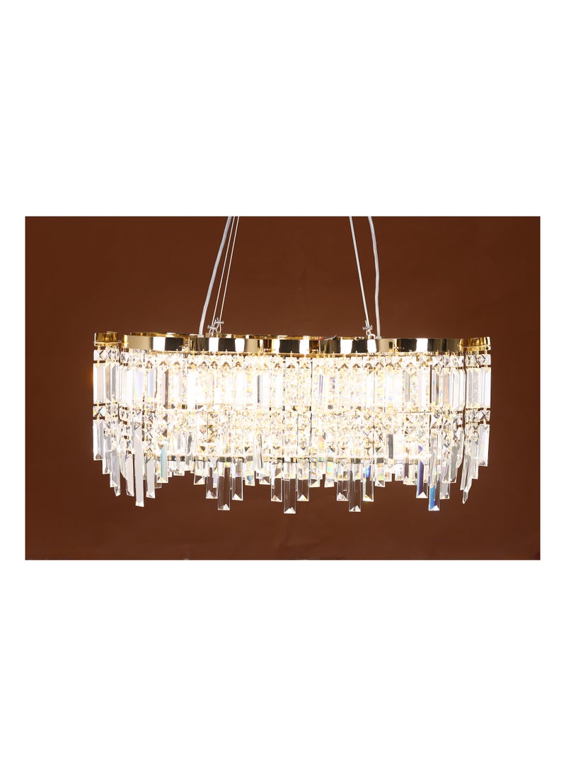 Kandil Egypt Chandelier 80Cm X 35Cm (Led) Oval (Plain Cut) Code 5734 With Solitaire Gold Crystal 