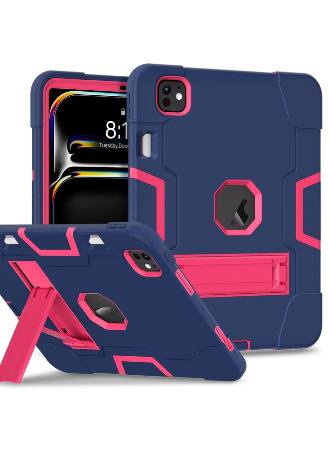 Zaboon Case For iPad Pro 11 2024 Contrast Color Silicone Acrylic PC Tablet Case with Holder - Image 1