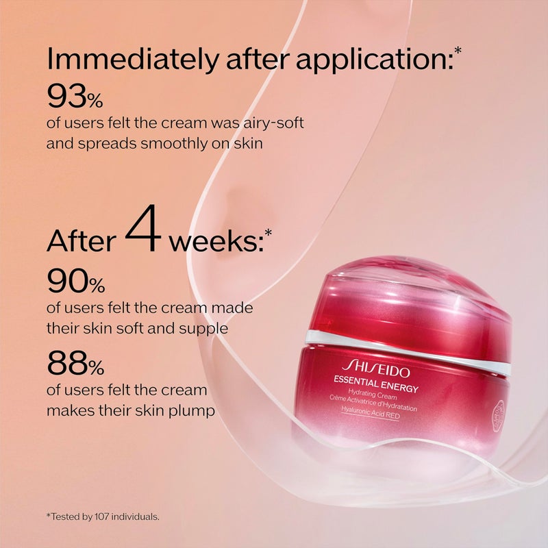 Shiseido Essential Energy Hydrating Cream Refill - 50 mL - Visibly Reduces the Look of Pores & Fine Lines - With Hyaluronic Acid - 24-Hour Hydration - Vegan - All Skin Types - Image 4