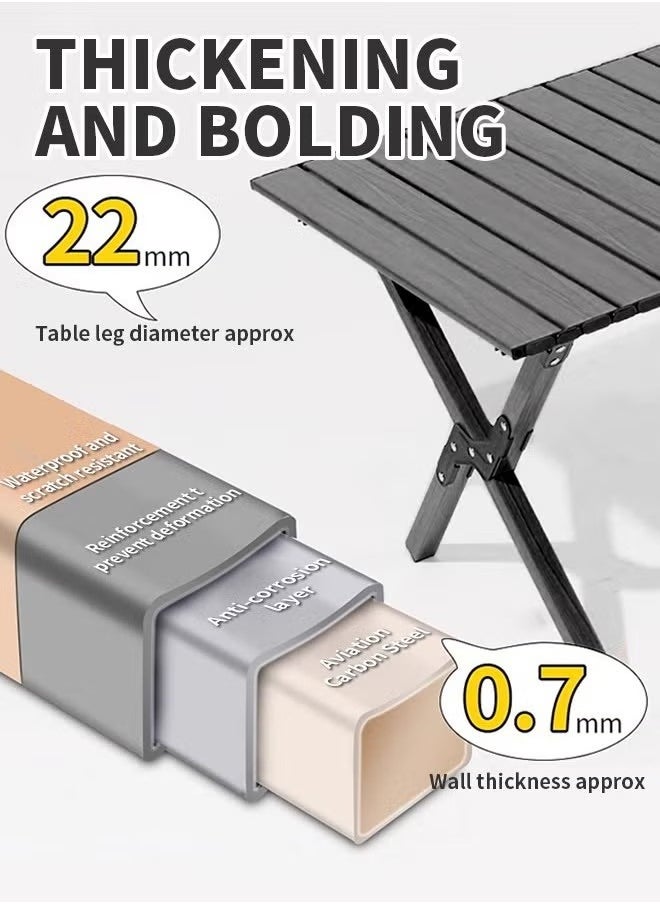 Concept home Carbon Steel Egg Roll Table Folding Table for 1-2 People,Outdoor Camping Folding Table Simple and Portable Lightweight with Aluminum Table Top and Carry Bag for Outdoor, Picnic Cooking  - Image 4