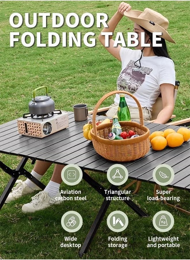 Concept home Carbon Steel Egg Roll Table Folding Table for 1-2 People,Outdoor Camping Folding Table Simple and Portable Lightweight with Aluminum Table Top and Carry Bag for Outdoor, Picnic Cooking  - Image 5