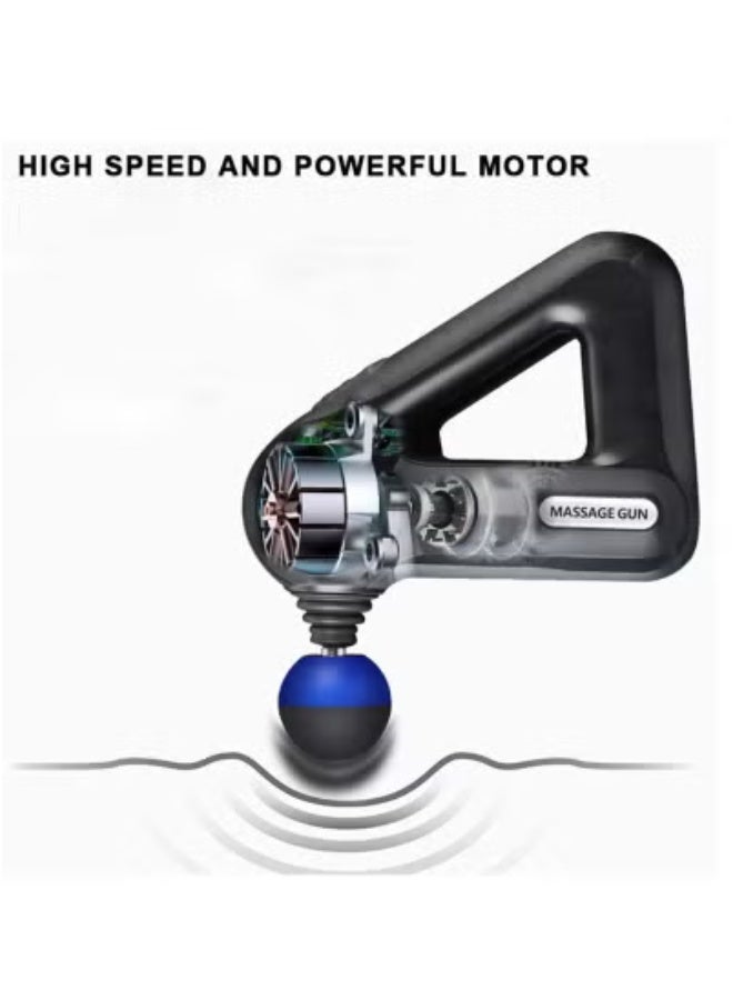 JAJEEK Triangle Deep Tissue Body Massager Gun with 12 Professional Massage Heads – USB Rechargeable High-Power Percussion Therapy Gun for Full Body Relaxation, Muscle Pain Relief, Neck, Back, Shoulder & Workout Recovery – Quiet & Portable Massage Tool for Men & Women - Image 5