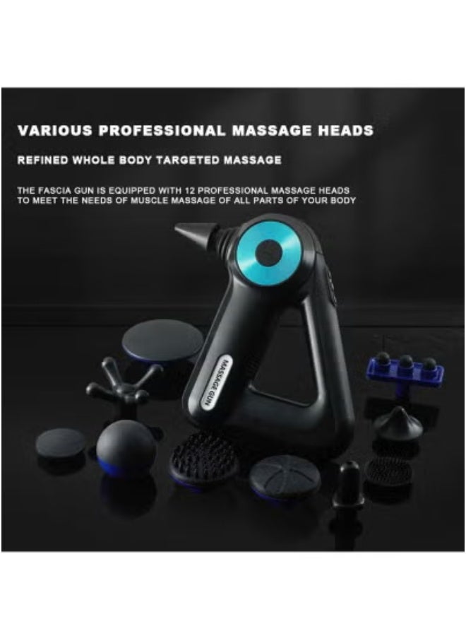 JAJEEK Triangle Deep Tissue Body Massager Gun with 12 Professional Massage Heads – USB Rechargeable High-Power Percussion Therapy Gun for Full Body Relaxation, Muscle Pain Relief, Neck, Back, Shoulder & Workout Recovery – Quiet & Portable Massage Tool for Men & Women - Image 4