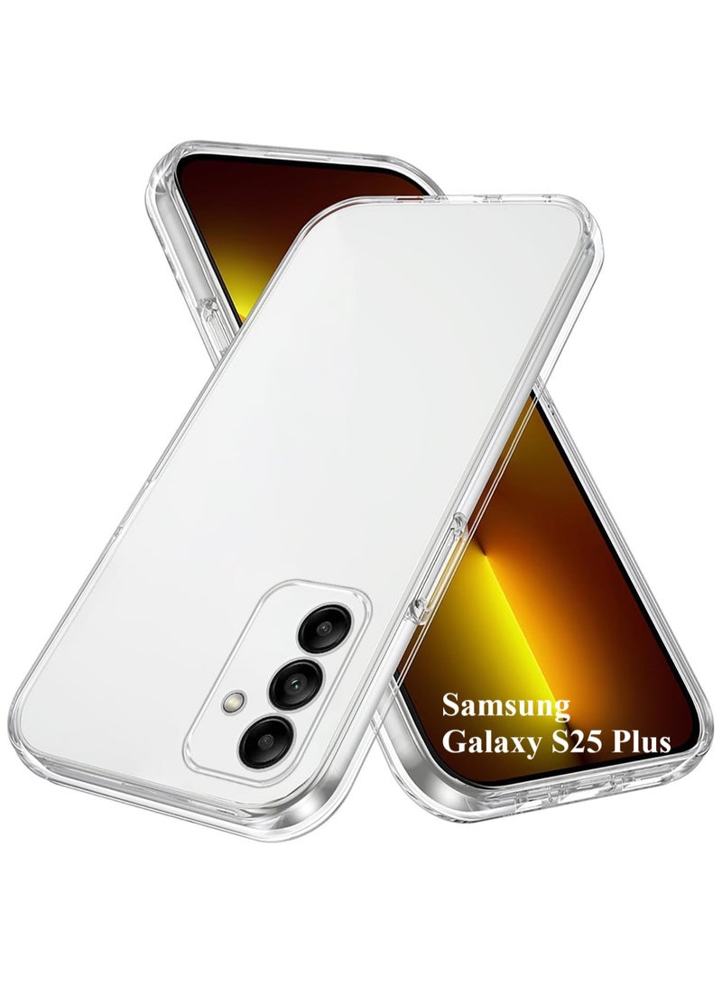 جراب شفاف لهاتف Samsung Galaxy S25 Plus، غطاء خلفي شفاف ناعم ومرن من مادة TPU مقاوم للصدمات متوافق مع هاتف Samsung Galaxy S25 Plus - Image 1