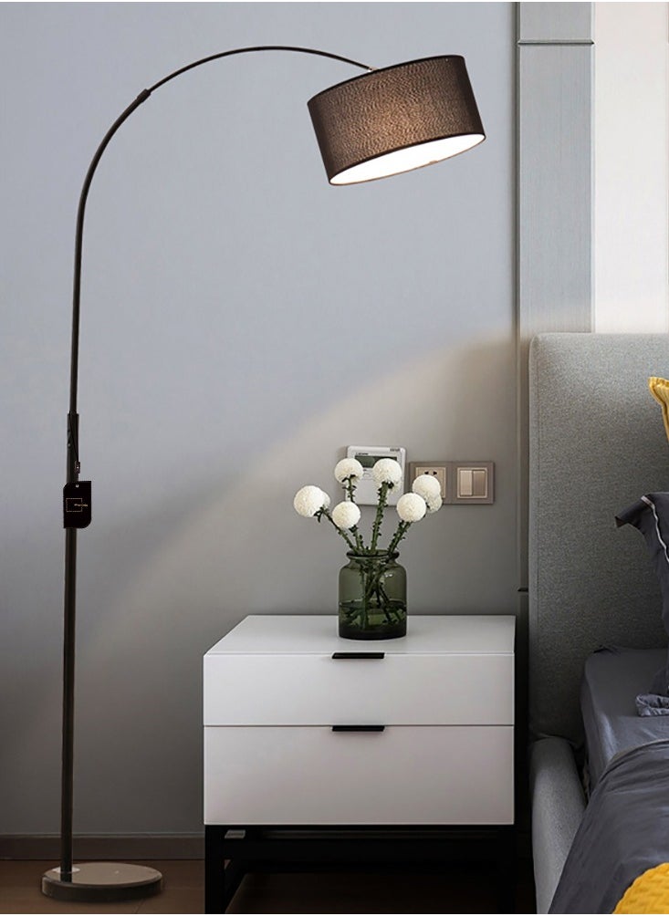 Sharpdo Sharpdo LED Floor Lamp Nordic Simple Style Eye Protection Stand Lamp Vintage Arc Pole Light with Warm Light, 8-15m, for Living Room Office Bedroom class Marble Black, 26x70x185cm  - Image 5