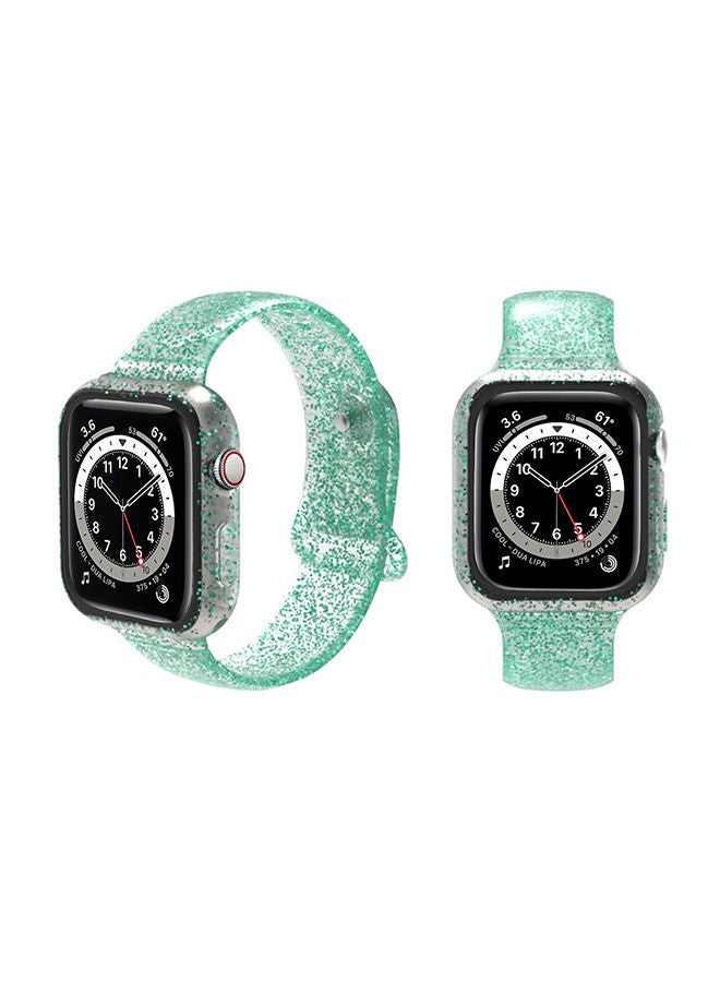 NIBEMINENT Replacement Band For Apple Watch Series 6/SE/5/4 Green Glitz