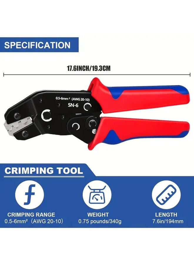 أداة كبس أسلاك الفولاذ عالي الكربون SN-6 موديل لمقاسات AWG 20-10 ومقاسات 0.5-6 مم² - Image 4