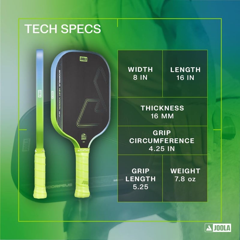 JOOLA Double Vision 16mm Pickleball Paddle - Aramid Surface for Enhanced Control - USAP Approved - Image 2