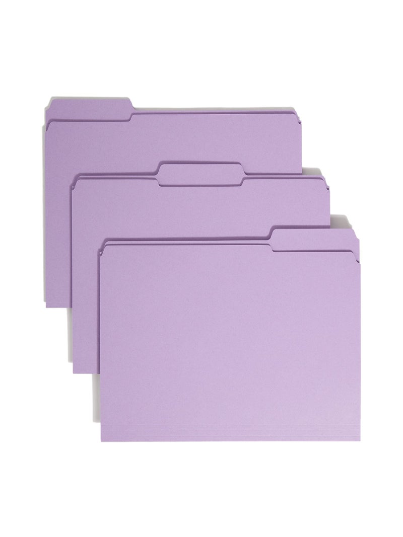 Smead File Folder, Reinforced 1/3-Cut Tab, Letter Size, Lavender, 100 per Box (12434) - Image 1