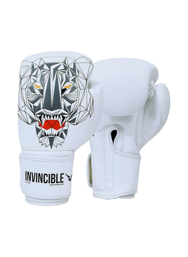 Invincible Limited Edition Combat Gloves Tiger Print White Color 16 OZ - Image 1