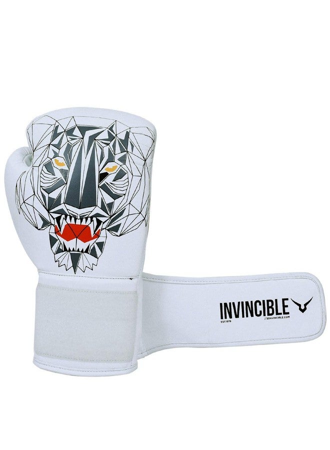 Invincible Limited Edition Combat Gloves Tiger Print White Color 16 OZ - Image 2