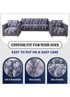 Kuber Industries Kuber Industries Sofa Cover | Net Sofa Slipcover Set | Sofa Cover for Living Room | Sofa Slip Cover for Hall | 5-Seater Sofa Cover for Home Decor | Shaded Venus Sofa Cover Set | Gray  - Image 5