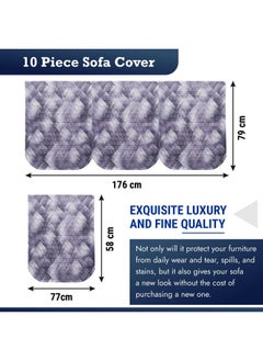 Kuber Industries Kuber Industries Sofa Cover | Net Sofa Slipcover Set | Sofa Cover for Living Room | Sofa Slip Cover for Hall | 5-Seater Sofa Cover for Home Decor | Shaded Venus Sofa Cover Set | Gray  - Image 3