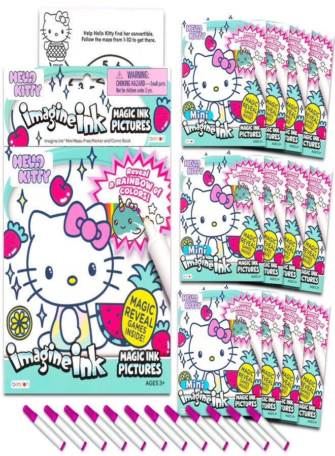 هالو كيتي مجموعة هدايا حفلات سانريو هيلو كيتي إيماجين إنك - 12 كتاب تلوين سحري بدون فوضى مع ملصقات والمزيد | هدايا حفلات هيلو كيتي - Image 2