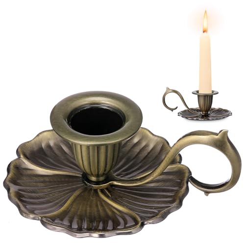 TITINICE Antique Candle Stick Candle Holder, Vintage Candle Sticks Holder Decor - European Style Bronze Candlestick Holders with Handle for Party, Wedding Christmas, Dinner, Table Centerpiece, Home Decor - Image 1