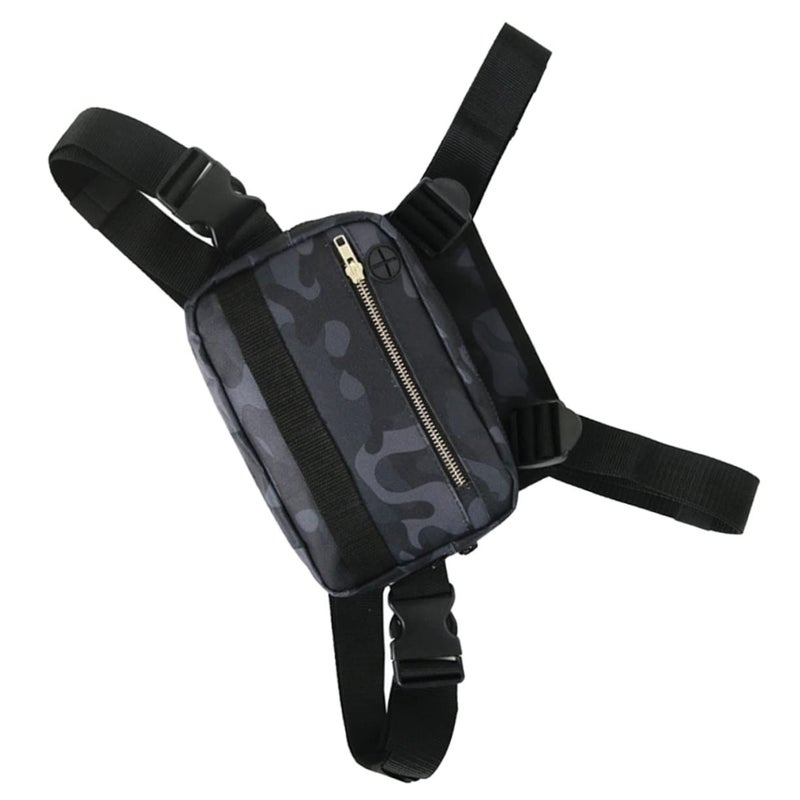 Women Chest Pack Crossbody Bag With Zippered Pocket Versatile Storage For Phone Essentials For Sports Casual Use Black - Image 2