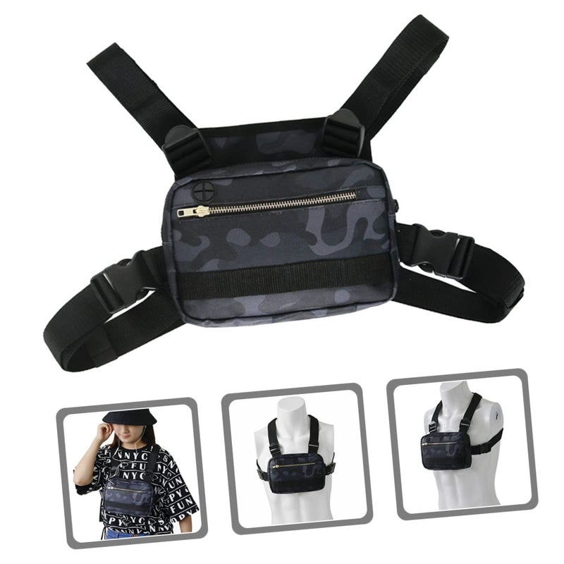 Women Chest Pack Crossbody Bag With Zippered Pocket Versatile Storage For Phone Essentials For Sports Casual Use Black - Image 5