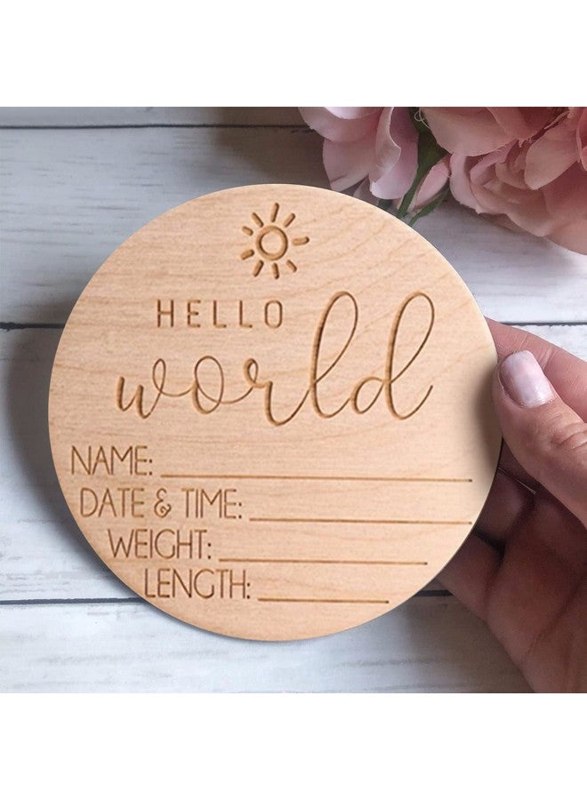 AEGYPIUS Baby Announcement Sign ; Birth Announcement Sign ; Hello World Newborn Sign ; Perfect Photo Prop Hospital & Home ; Keepsake Baby Name Sign ; 1Piece Set ; Wooden Material - Image 3