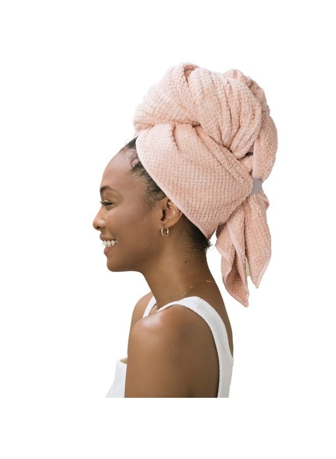 Volo Super Hero XL Cloud Pink Hair Towel | Ultra Soft, Super Absorbent, Quick Drying Nanoweave Fabric | Reduce Dry Time by 50% | Towel Wrap for Long, Thick Hair | Anti Frizz & Breakage | Microfiber - Image 1